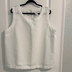 Liz Claiborne Classic White Linen Tank Top